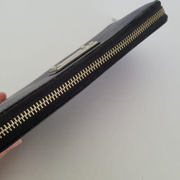 MICHAEL KORS Jet Set Black Saffiano Leather Zip Around Wallet Large Clutch 8x4 - Picture 3 of 9